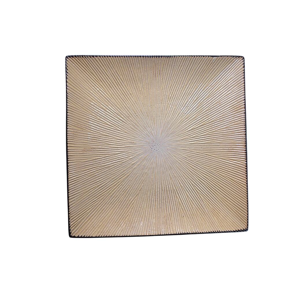 Set of 2- JOSEPH ABBOUD Ventana Light Dark Brown Square 11" Dinner Plates